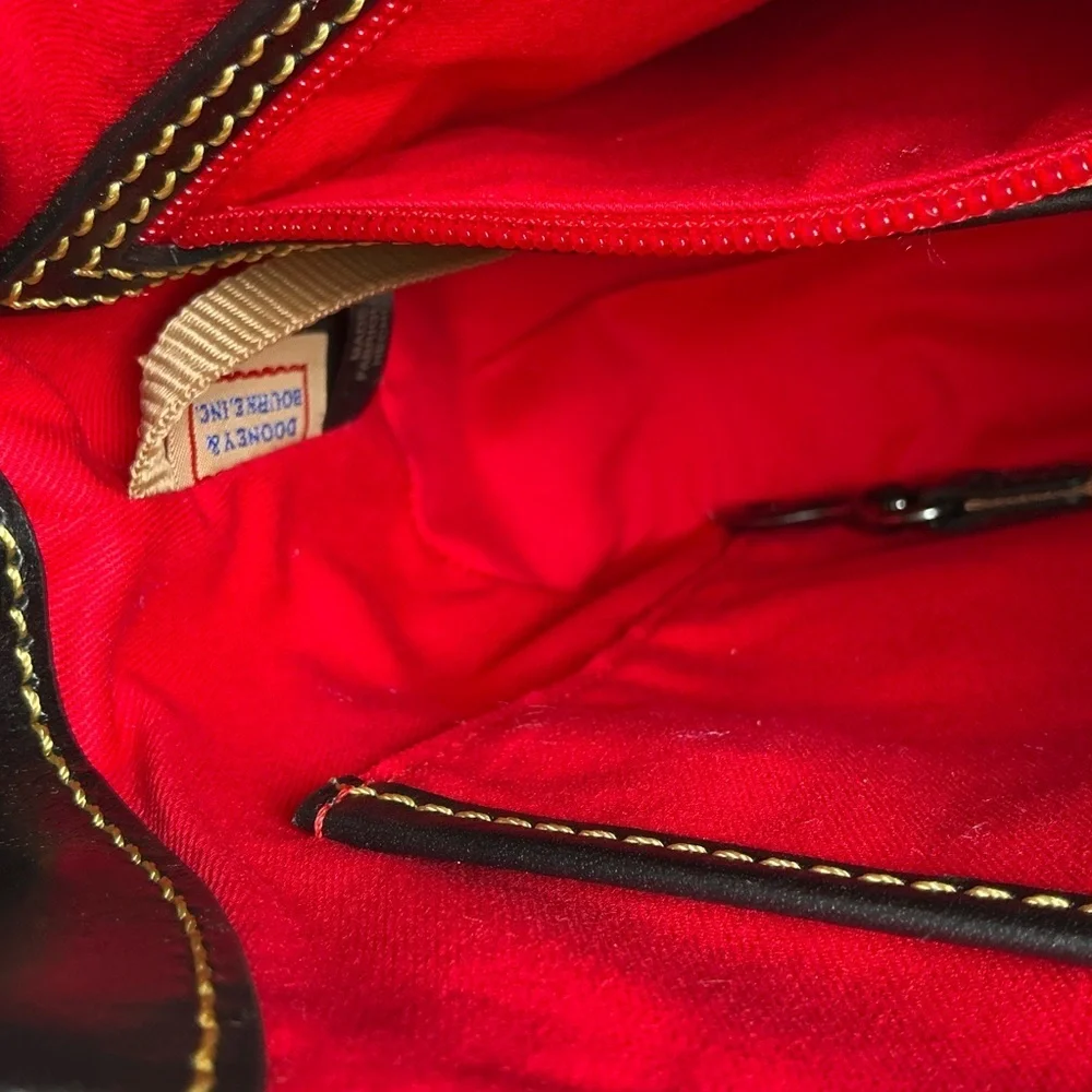 Dooney‎ & Bourke Hobo Black Nylon Shoulder Small Bag with Gold Details